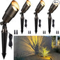 Gardenreet Brass Landscape Lighting - Outdoor Low Voltage Spotlights LED, 12V Wired Uplights, Waterproof Spot Lights Antique Bronze for Outside Trees Without MR16 Bulb (4 Pack)