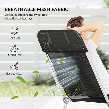 Outsunny Folding Chaise Lounge Chair, Pool Sun Tanning Chair, Outdoor Lounge Chair with Reclining Back, Breathable Mesh Seat, Headrest for Beach, Yard, Patio, Black