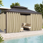 Gazebo Curtains Outdoor Waterproof 6 Panels - Windproof, Privacy, Weatherproof Outside Drapes for Patio Pergola Porch, Grommet Top and Tab Bottom Drape, 110x84 Inch, Cream