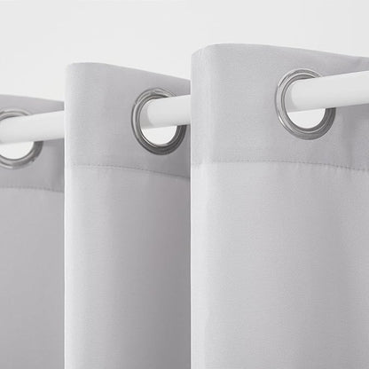 Town & Country Basics Cabana Solid Heavyweight Indoor Outdoor Curtains, Light Filtering Opacity with Grommet Top, Water Repellent, 2-Pack Set, 54"x144", Cloud Grey