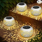 Solar Lanterns Outdoor Waterproof: 4 Pack White Hollow Out Metal Solar Lights - 2 Lighting Colors Outside Patio Garden Yard Porch Indoor Tabletop Decorations - Unique Gifts for Women Mom Wife