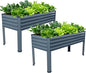 Vengarus Galvanized Raised Garden Bed Outdoor with Legs,48×18×30in Metal Elevated Raised Planter Box for Backyard, Patio, Balcony, 300lb Capacity,Grey(2PCS)