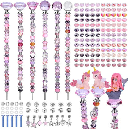 Decorative Garden Stakes DIY Kit, 158 Pieces, Pink Fairy Wand
