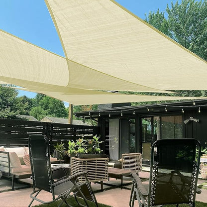 LOVE STORY Custom Size 12'x24'x26.8' Butter Cream Sun Shade Sail Right Triangle Sunshade Fabric Awning Canopy for Patio Backyard Carport Pergola (Customized)