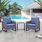 Belord Outdoor Bistro Set 3 Piece Outdoor Wicker Patio Chairs, Oversize Outdoor Rattan Seating Set, All-Weather Chairs Wicker Furniture with Metal Side Table and Water-Resistant Cushion for Outside