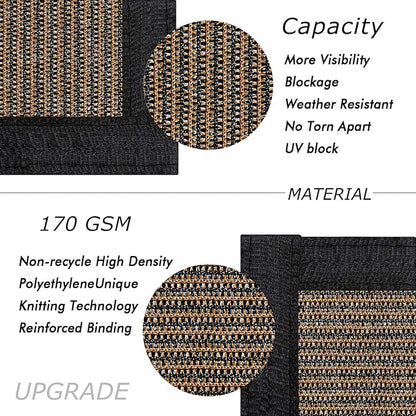 UPGRADE Privacy Fence Screen 4'x7' Brown Outdoor 90% Visibility Blockage 170 GSM Mesh Shade Cover Panels for Backyard,Balcony,Home Decoration with Zip Ties,Customized Avaliable