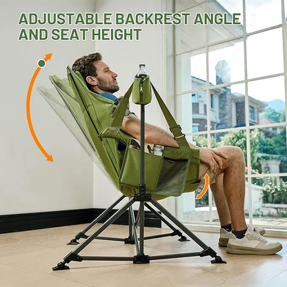 TIMBER RIDGE Hammock Camping Chair, Oversized Swinging Hammock Chair with Adjustable Back and Seat for Outdoor Lawn, Sports, Supports 400lbs, Green