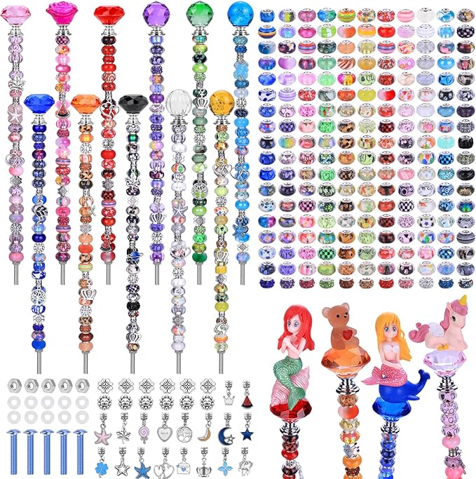 Decorative Garden Stakes Set, 238 Pieces DIY Kit with Crystal Light Globe
