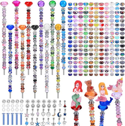 Decorative Garden Stakes Set, 238 Pieces DIY Kit with Crystal Light Globe