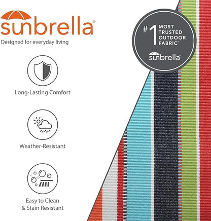 Vivere Double Sunbrella Hammock with Space-Saving Steel Stand, Heavy-Duty Portable Outdoor Hammock Set for Backyard, Patio, or Travel, Confetti