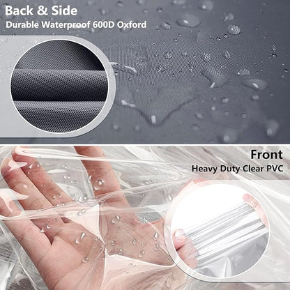 Waterproof Shelf Cover,600D Heavy Duty Dustproof Storage Wire Rack Covers,Outdoor Shelving Covers for Wire Shelves with Zipper 60''x24''x72'',Clear Front.
