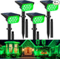 Green Solar Spot Lights Outdoor, St. Patrick's Day Decor Lights with IP65 Waterproof 20 LEDs Solar Landscape Spotlights for Garden Path Yard Holiday Christmas 4 Pack