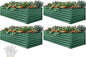 YITAHOME 4pcs 72x36x24 in Galvanized Raised Garden Bed Kit, Large Metal Planter Box with Gloves & Support Rod, Outdoor Flower Bed for Plants Vegetables, Green