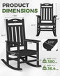 Rocking Chair, Outdoor HDPE Rocker in Black with 30-Inch High Back