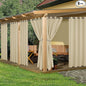 HolidayIdeas Outdoor Curtains for Patio Waterproof, 6 Panels - 54x95 Inches - Weatherproof Privacy Outsides Curtains for Cabana Porch Pergola, Sunlight & UV Blocking (Cream, Grommet Top)