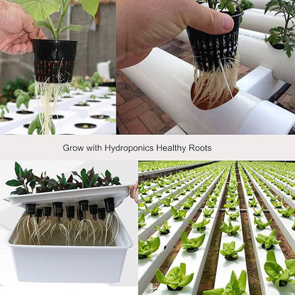 ORIMERC 4 inch 15 Pack Net Cups Pots, with 15 feet Self Watering Rope, 15 Plant Labels, for Hydroponics Aquaponics Kratky Orchid Vegetable Indoor Outdoor Growing Baskets Nursery Slotted Mesh BPA Free
