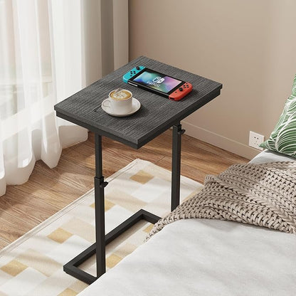 TUTOTAK End Table, Side Table, Tall Couch Table, Sofa Table, Living Room, Bedroom,Black TB01BK083P