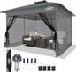 COBIZI Gazebo 13x13 Pop Up Canopy, Gazebos on Clearance - Canopy Tent with Mosquito Netting for Lawn, Garden, Backyard & Patio - Carpas para Patio- Water Resistant and UPF50+ (Gray)