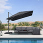 PURPLE LEAF 10 Feet Patio Umbrella Outdoor Cantilever Square Umbrella Aluminum Offset Umbrella with 360-degree Rotation for Garden Deck Pool Patio Black