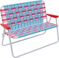 Camp & GO 16.5" High Seat Outdoor Double Wide Loveseat Web Folding Chair, Blue/Red
