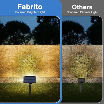 Fabrito 136 LED Solar Spot Lights Outdoor 4 Packs Warm White