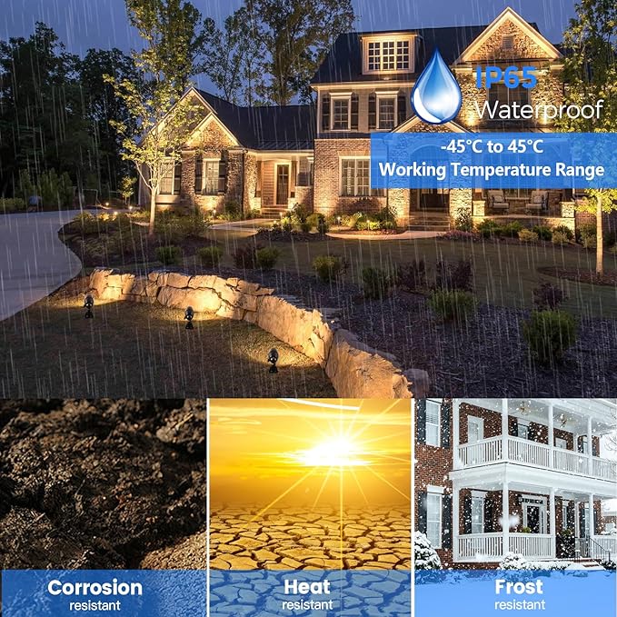 Gardencoin Solid Brass Outdoor Landscape Spotlight, 12V LED Low Voltage Spot Light for Garden and Yard Uplighting, Bronze Heavy Duty Accent Lighting Fixture with 2700K Bulb (Classic, Single)