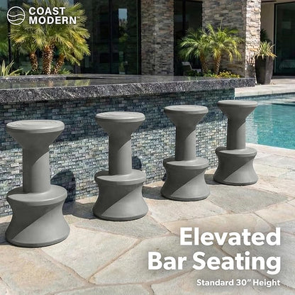 Outdoor Chair, 30-Inch Grey Weighted Submersible Bar Stool