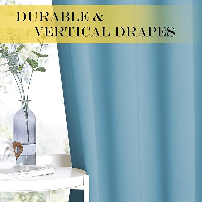 NICETOWN Blackout Drapery Curtain Panel 90 inches Long - Window Treatment Thermal Insulated Grommet Blackout Curtain/Drape for Bedroom Living Room (Teal Blue, 1 Panel, 46 by 90 inches)