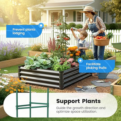 Quictent Galvanized Raised Garden Bed 4x3x1 Ft Metal Planter Box for Vegetables Bottomless for Backyard Dark Grey 2PCS
