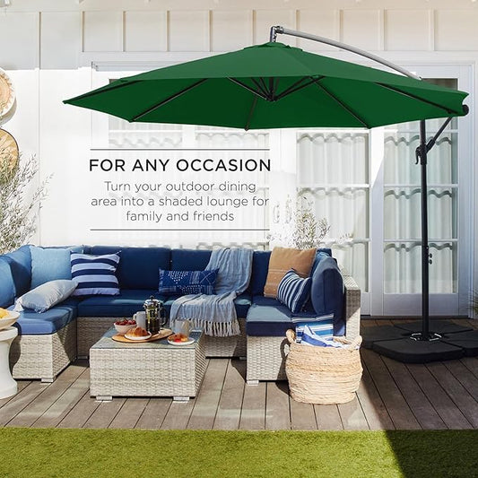 Offset Cantilever Hanging Market Patio Umbrella, 10ft