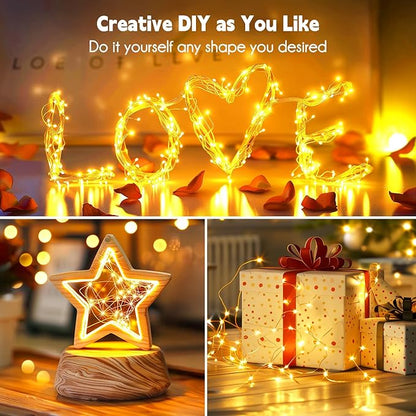 Fairy Lights Plug in, 99Feet 300LEDs Warm White String Lights, Waterproof Flexible Silver Wire Starry Lights for Bedroom Dorm Wedding Garland Wreath Wall Mason Jar Indoor Outdoor Christmas Tree