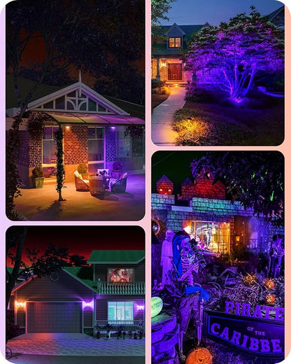 EDISHINE PAR38 Purple & Orange LED Flood Light Bulbs Outdoor, Dimmable LED Light Bulb, 18W(120W Equivalent), Outdoor Weatherproof Light Bulb for Party, E26 Base, 2 Pack