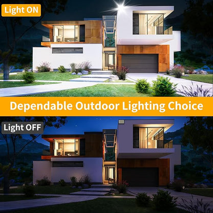 200W LED Flood Light Outdoor with 6ft Plug, 24000LM Brighter Exterior Security Lights, 5000K Daylight LED Work Light, IP66 Waterproof for Yard, Garage, Stadium, Lawn, 2 Pack