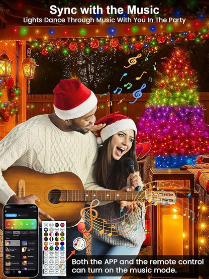 Smart Color Changing Easter Lights with Remote & App Control, 66FT 200LED RGB Pastel String Light with Timer, Music Sync Multiple Modes Twinkle Christmas Light Waterproof Indoor Outdoor Easter Decor