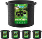 Land Guard 4-Pack Fabric Grow Bags 30 Gallon, Thickened Nonwoven Garden Pots, Growing Bags with Handles, Black