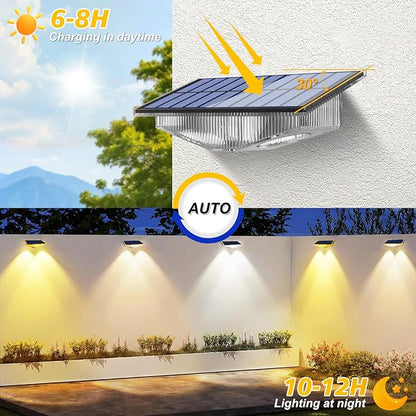 Solar Lights Outdoor for Mailbox, House Numbers, Address, Sign - 3000K/4000K/6000K 3 Modes, IP65 Waterproof Fence Lights, Solar Powered Dusk to Dawn Wall Light Outside (4 Pack)