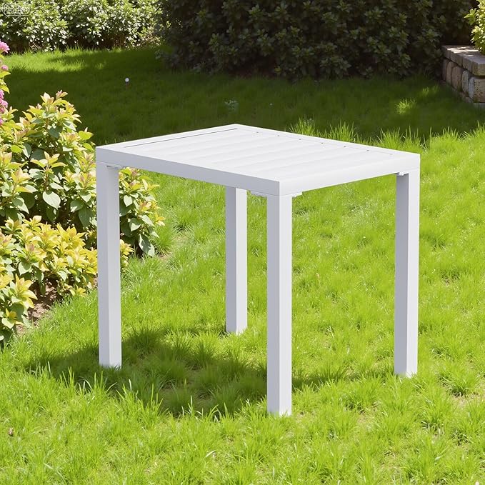 Crestlive Products Outdoor Side Table,Aluminum Rectangular Side/End Table, Small Patio Coffee Bistro Table for Outdoor Indoor