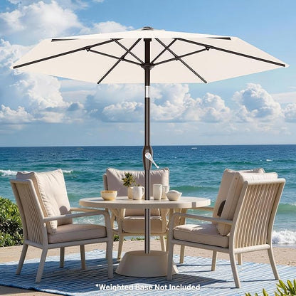 AreShark 7.5FT Patio Umbrella Table Market Umbrella with 6 Sturdy Ribs, Button Tilt/Crank, Heavy-Duty Outdoor Umbrellas for Pool, Deck, Garden and Backyard, Cream White