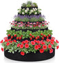 6 Tiered Strawberry Planter for Outdoor Plants, 47 Inch Heavy Duty Strawberry Tower Planter Grow Bags, Breathable Non Woven Fabric Raised Garden Bed for Vegetables Flower Herbs Gardening