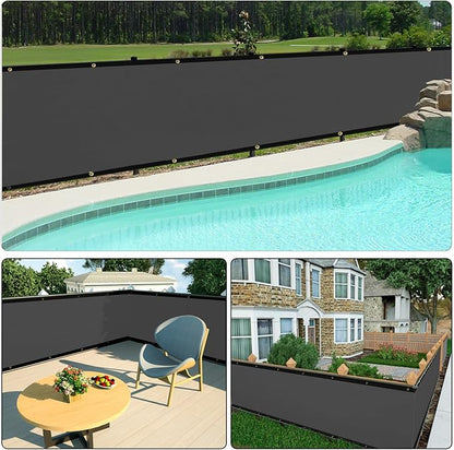 UPGRADE Privacy Fence Screen 4'x22' Dark Grey Outdoor 90% Visibility Blockage 170 GSM Mesh Shade Cover Panels for Backyard,Balcony,Home Decoration with Zip Ties,Customized Avaliable