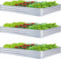 Galvanized Steel Garden Bed 3-Pack, 8x4x1ft Large Raised Planter Box for Vegetables, Outdoor Metal Garden Kit with Overlapping Side Panels, Strong & Stable