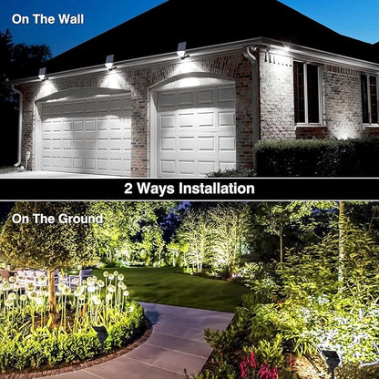 T-SUN Solar Lights Outdoor Waterproof IP65, 12 Pack LED Solar Spot Lights Color Changing IP65 Waterproof Smart Auto On/Off for Outside Landscape Garden Yard Lawn Pathway Patio Driveway