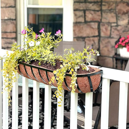 Coco Liners for Planters - 2 Pack 36 Inch Trough Coconut Liners for Planters, Window Box Coco Liners, 100% Natural Coconut Fiber Liners for Wall Hanging Basket, Window Box, Fence Baskets