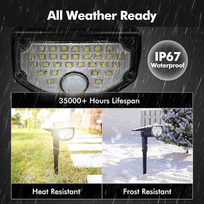 AloftSun Solar Motion Sensor Outdoor Lights,Waterproof Motion Sensor Spot Lights- 30 LED/3 Modes Solar Powered Spotlights,Landscape Lighting for Yard and Garden, Cool White,6 Pack