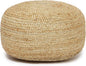 REDEARTH · Jute Circular Low Pouf Ottoman - Braided Pouffe Accent Sitting Round Footrest for Living Room, Bedroom, Nursery, kidsroom, Patio, Gym; 100% Jute (18"X18"X10"; Natural)