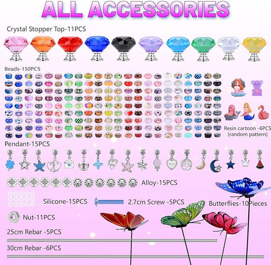 Decorative Garden Stakes DIY Kit, 252 Pieces, Fairy Wand Design