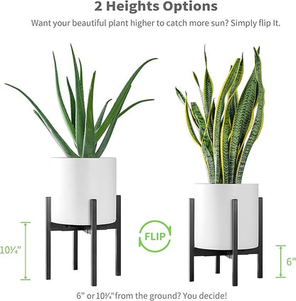 FaithLand Plant Stand, Adjustable Size Fits 8 9 10 11 12 Inches Plant Pot, Metal Planter Stand, Mid Century Expandable Plant Holder Indoor Outdoor, Adjustable Width: 8”-12” - Easy Assembly