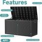 Outdoor Storage Box, 100 Gallon Black Resin, Waterproof and Lockable