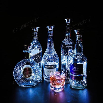 Solar Wine Bottle String Lights, 12 Pack Cool White Diamond