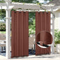 Easy-Going Linen Look Outdoor Curtains Waterproof Windproof Porch Curtains, Soft Thicken Outdoor Privacy Curtains for Patio, Gazebo, Grommet Top and Tab Bottom Drape, 1 Panel, 110x84 inch, Terra Red